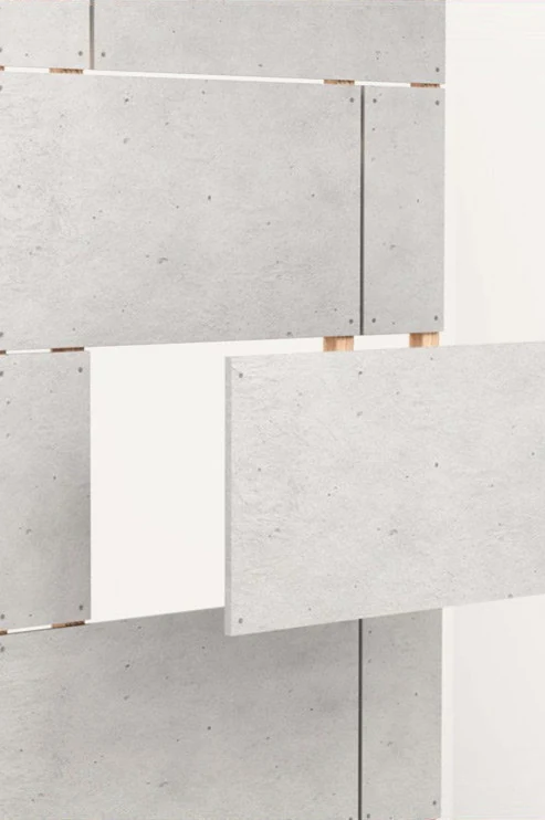 Diagram: one Rumett panel released from the framework while the surrounding panels stay in place